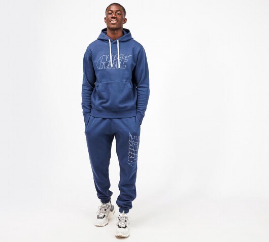 nike blue overhead hoodie