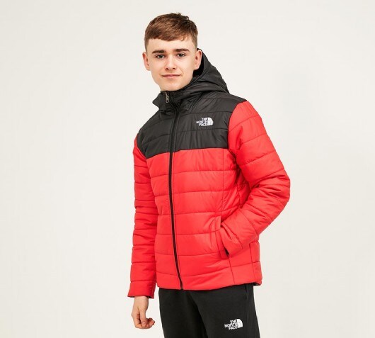 the north face jacket red and black