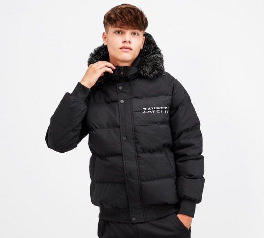 Zavetti Canada Junior Cervati Bomber Parka Jacket | Black | Footasylum