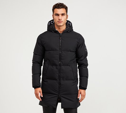 Zavetti Canada Salvino Longline Puffer Jacket | Black | Footasylum