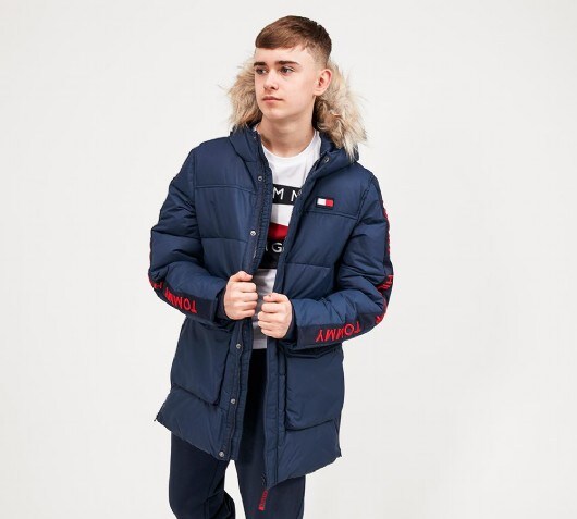Tommy hilfiger blue arctic tape parka Clearance