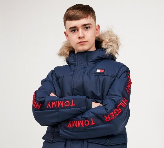 Tommy hilfiger blue arctic tape parka Clearance