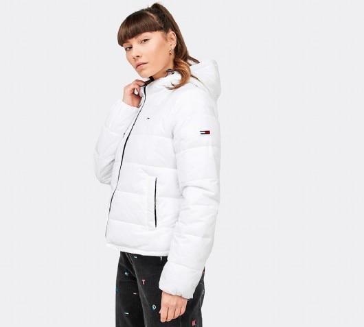 tommy jeans white puffer jacket