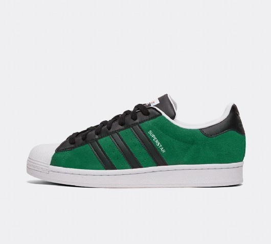 green adidas superstar trainers