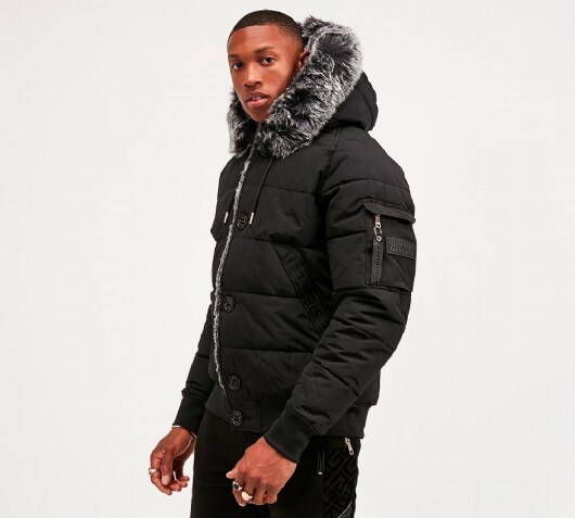 Image of Navier Bomber Fur Trim Parka