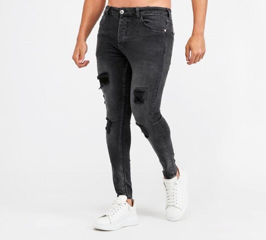 black ripped skinny jeans mens footasylum