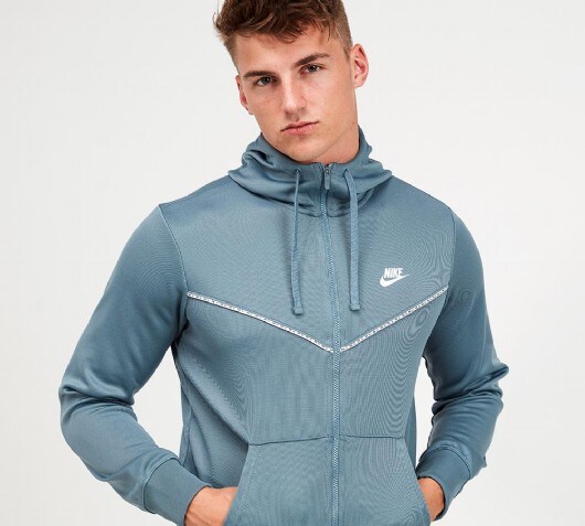nike repeat tape poly full zip tracksuit