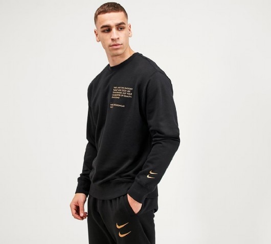 nike swoosh sweater black