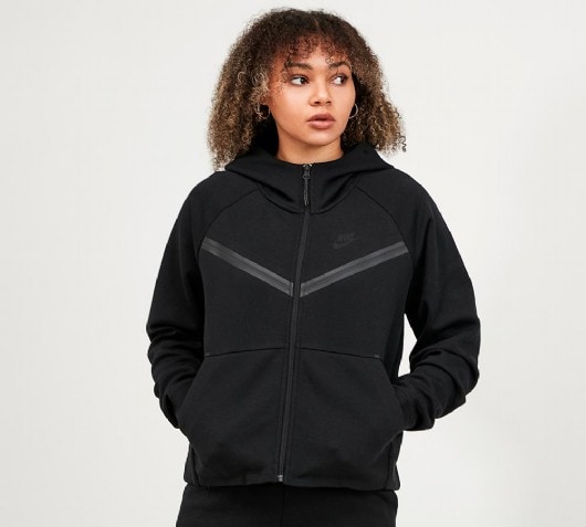 women's black tech fleece