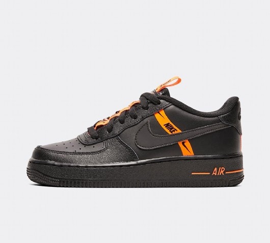 nike air force 1 black and orange