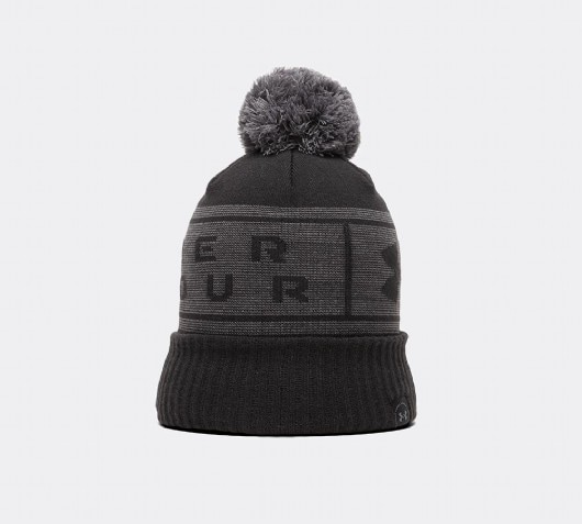 under armour logo pom beanie hat