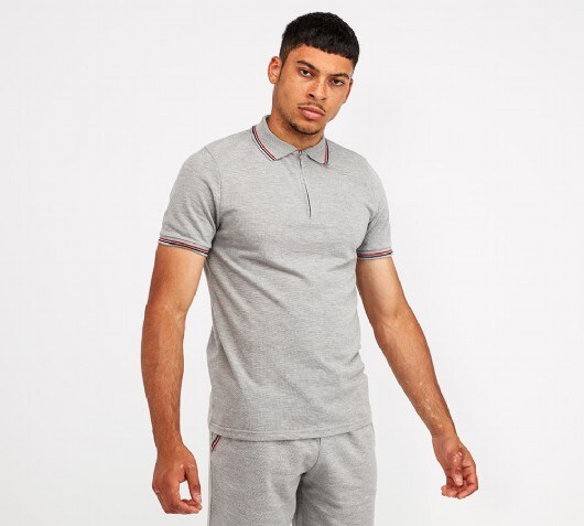 Image of Zipped Tipped Polo Shirt