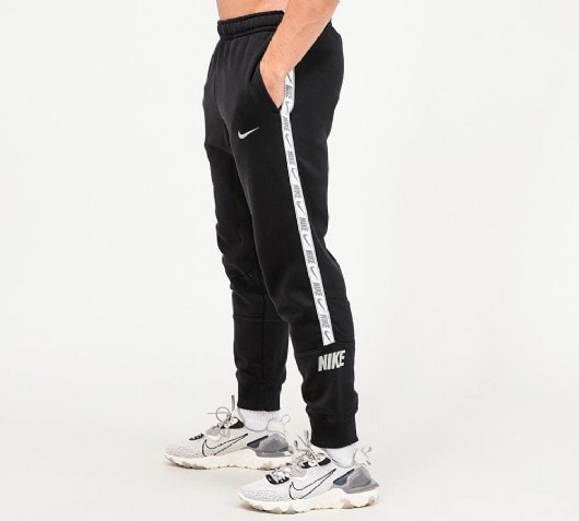 black nike tape joggers