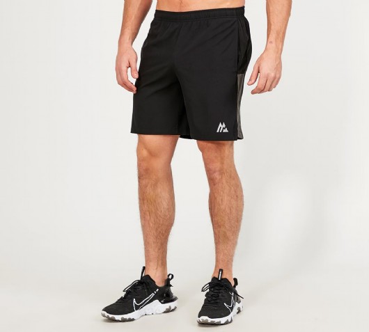 Montirex Logo Mesh Panel Running Short | Black / Grey | Footasylum