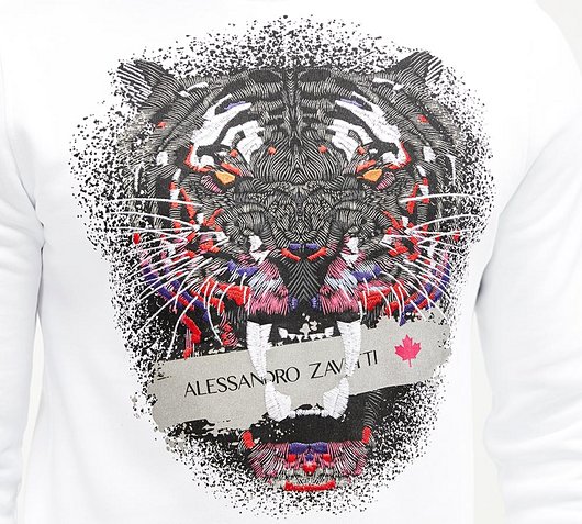 Alessandro Zavetti Savaged Tape Crew Sweatshirt | White | Footasylum