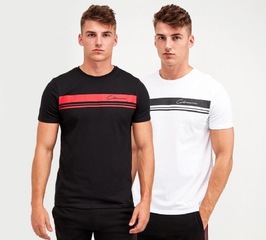 Image of 2 Pack Stripe Logo T-Shirt