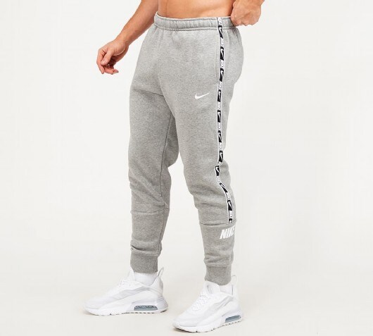 Nike Repeat Tape Fleece Jog Pant | Grey / White | Footasylum