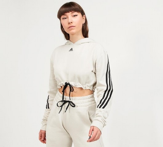 adidas women's cropped sweatshirt