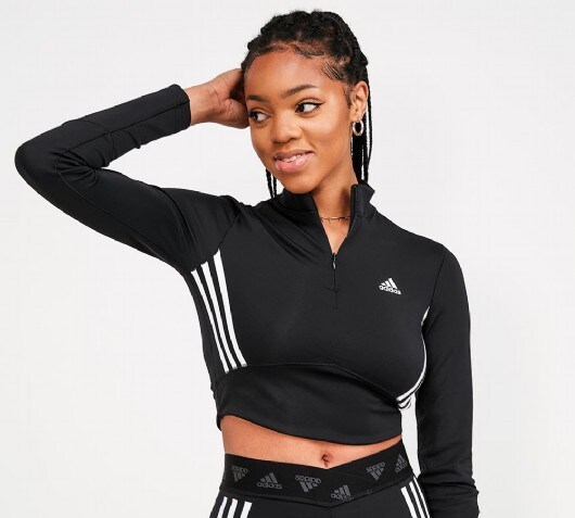 adidas long sleeve crop top black