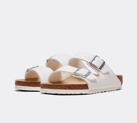 Birkenstock Womens Arizona Sandal | White / Tan | Footasylum