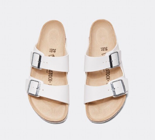 Birkenstock Womens Arizona Sandal | White / Tan | Footasylum
