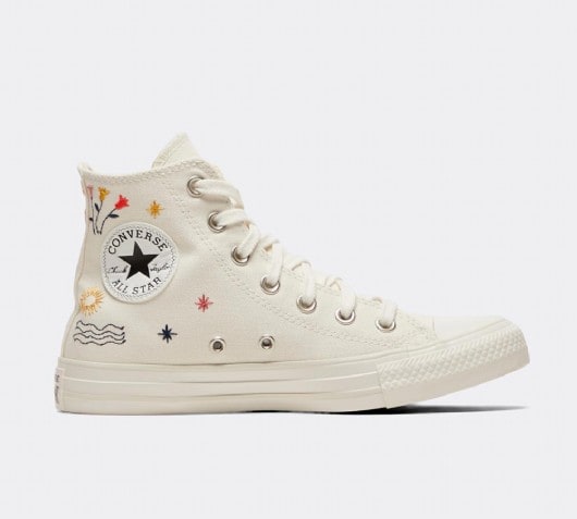 converse all star hi trainers vintage white egret black love