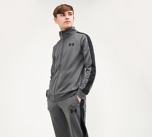 Under Armour Junior Knit Tracksuit | Pitch Grey / Black | Footasylum