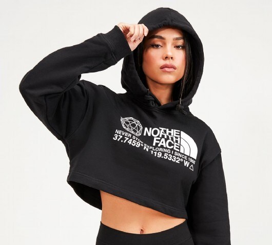 north face hoodie womens black