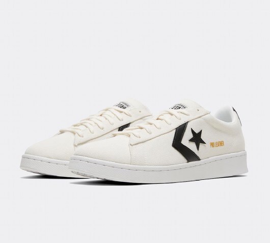 Converse Court Daze Pro Leather Trainer | Egret / Black | Footasylum