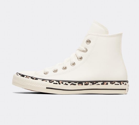 converse all star hi trainers leopard edged black egret driftwood