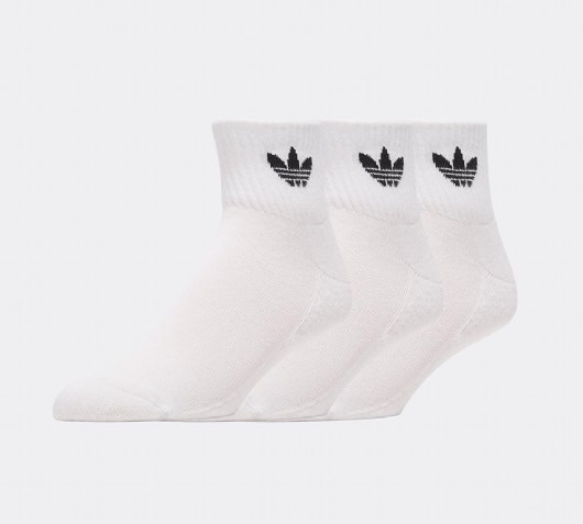 adidas Originals 3 Pack Mid Ankle Sock | White | Footasylum