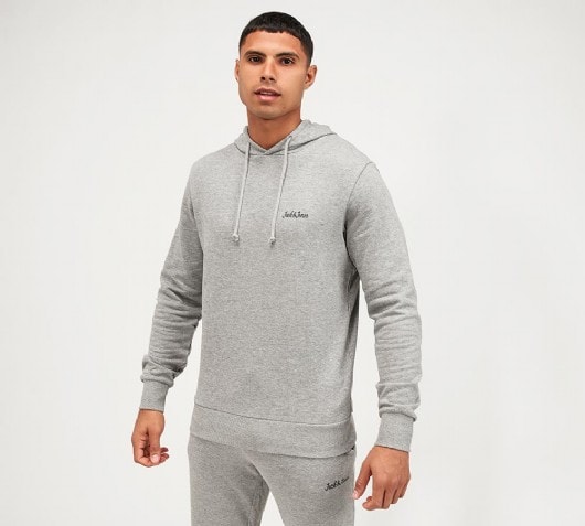 Men/'s Jack Jones Winks 2 Pack Hoodie Sweatshirt in Grey and Black