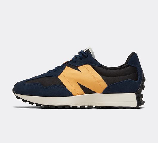 new balance ms327 trainer black tan white
