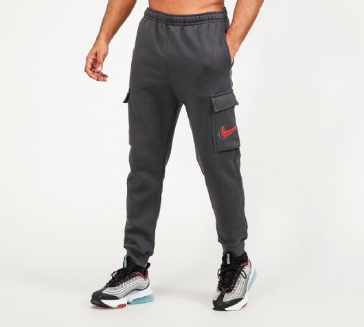 Nike Court HBR Fleece Cargo Jogger | Anthracite / Varsity Red | Footasylum