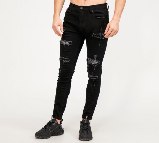 Image of Lazio Panel Paint Denim Jean