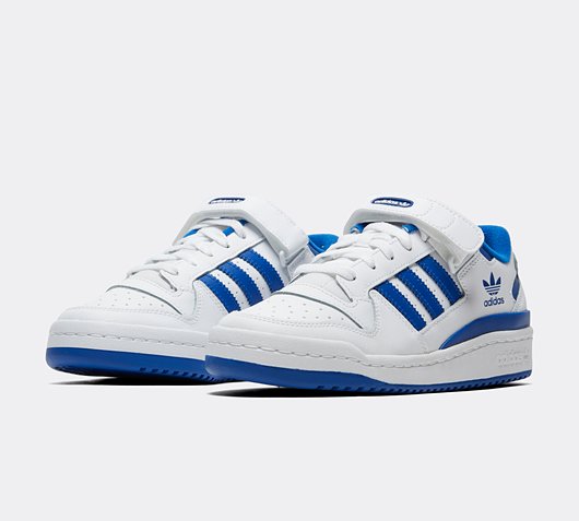 adidas Originals Junior Forum Low Trainer | White / Blue | Footasylum