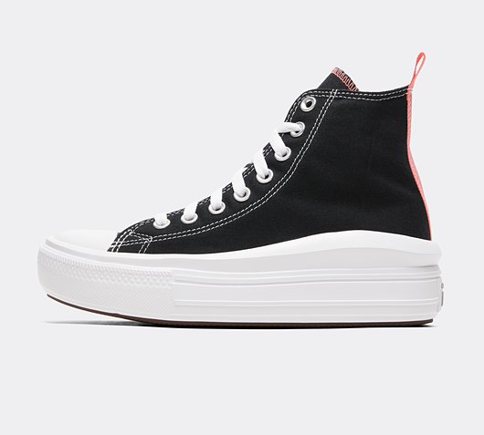 Converse Junior Chuck Taylor Move Star Hi Trainer | Black / Pink ...