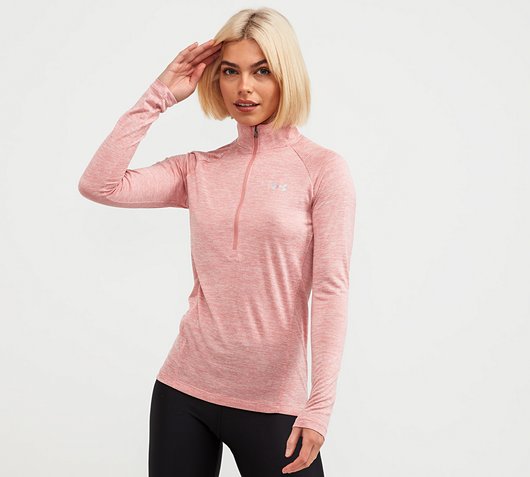 under armour half zip women's pink