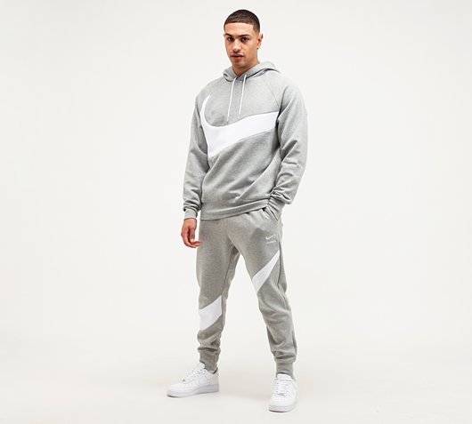 nike tech fleece white and grey joggers