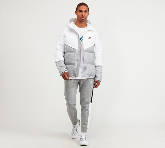 white and grey jacket