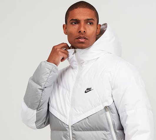 grey and white jacket