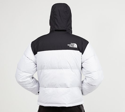black and white nuptse jacket