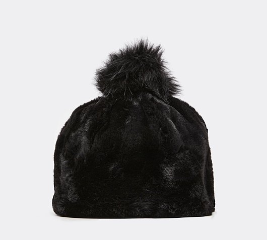 Ugg Womens Faux Fur Pom Beanie | Black 