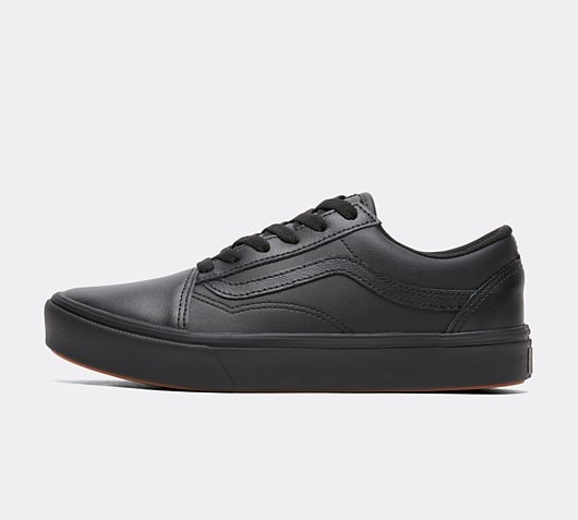 leather vans all black