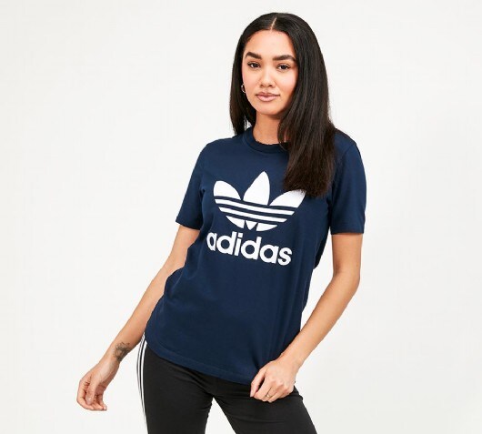 white and navy adidas t shirt