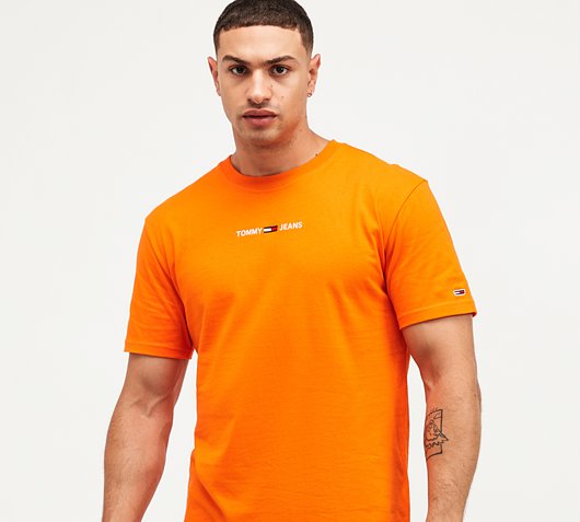 tommy jeans orange t shirt
