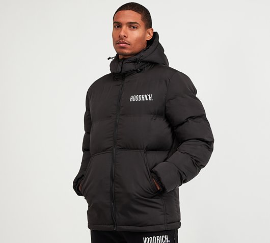 Hoodrich OG Stack Puffer Jacket | Black / White | Footasylum