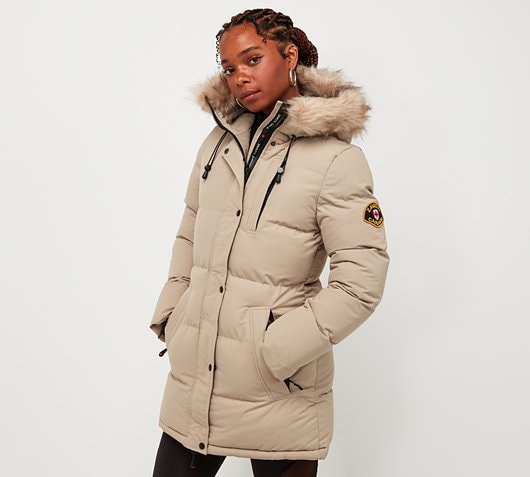 Zavetti Canada Womens Goshawa Puffer Parka Jacket | Sand | Footasylum