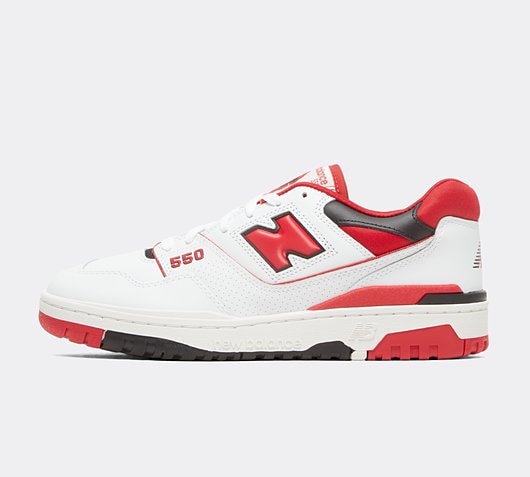 New Balance 550 Trainer | White / Red / Black | Footasylum