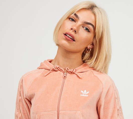 velour trefoil hoodie